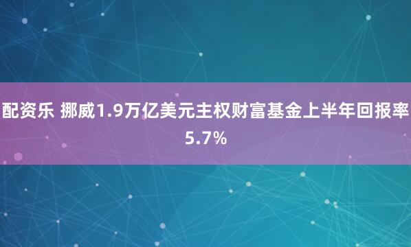 配资乐 挪威1.9万亿美元主权财富基金上半年回报率5.7%