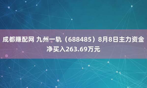 成都赚配网 九州一轨（688485）8月8日主力资金净买入263.69万元