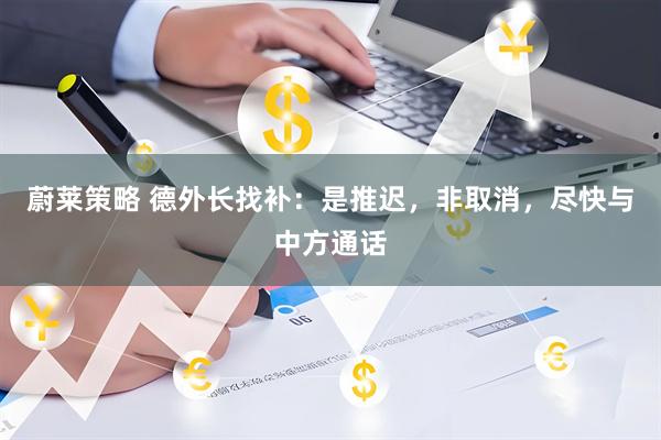蔚莱策略 德外长找补:是推迟,非取消,尽快与中方通话