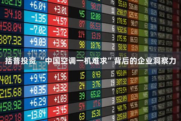 括普投资 “中国空调一机难求”背后的企业洞察力